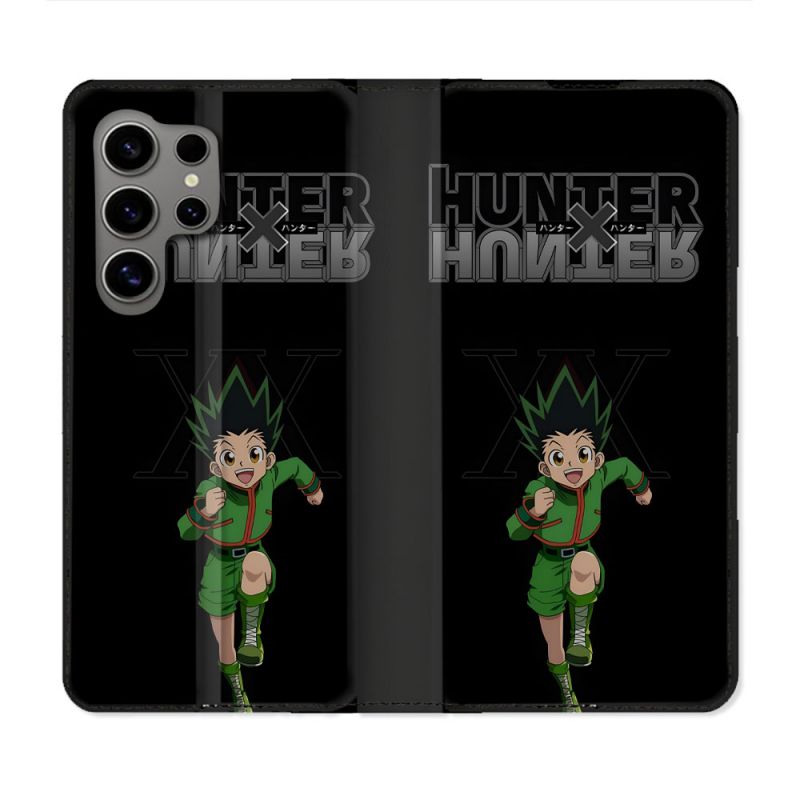 Housse Cuir Portefeuille Pour Samsung Galaxy S24 Ultra Manga Hunter X Hunter Gon