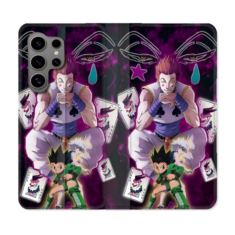 Housse Cuir Portefeuille Pour Samsung Galaxy S24 Ultra Manga Hunter X Hunter Hisoka
