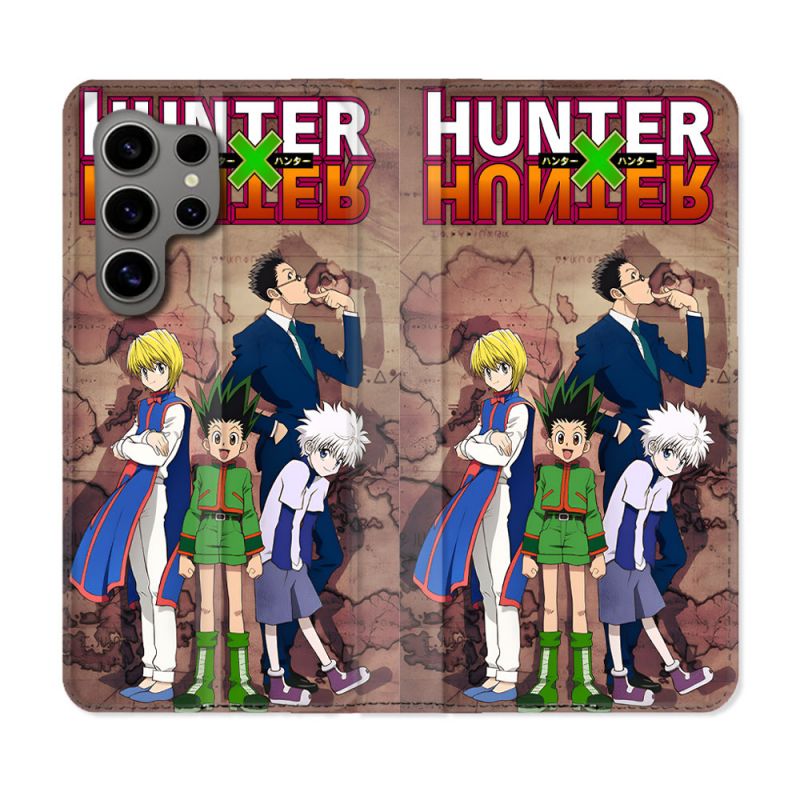 Housse Cuir Portefeuille Pour Samsung Galaxy S24 Ultra Manga Hunter X Hunter Vintage