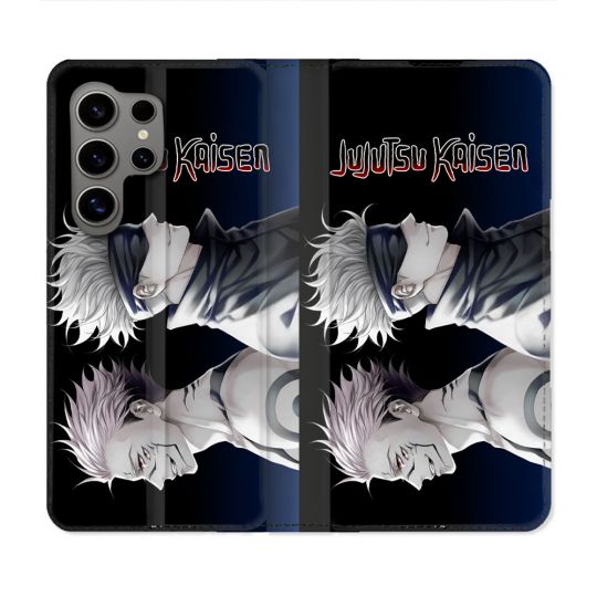Housse Cuir Portefeuille Pour Samsung Galaxy S24 Ultra Manga Jujustu Kaisen