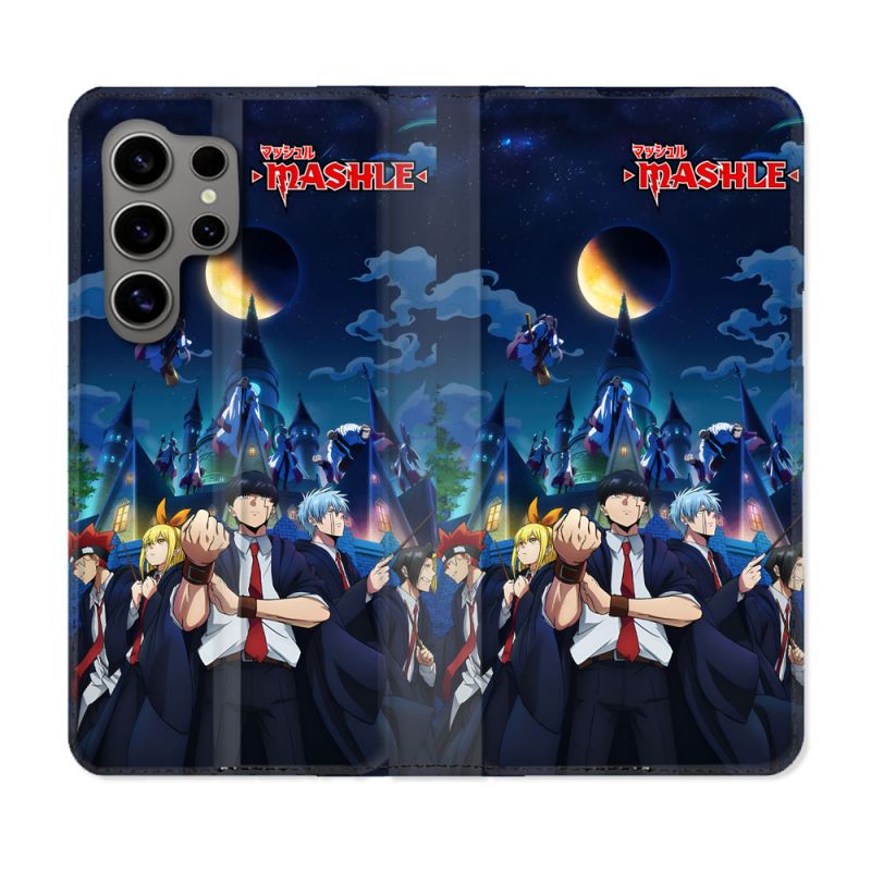 Housse Cuir Portefeuille Pour Samsung Galaxy S24 Ultra Manga Mashle