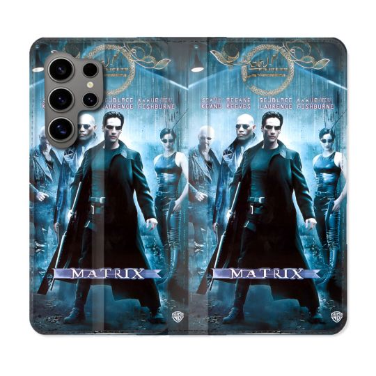 Housse Cuir Portefeuille Pour Samsung Galaxy S24 Ultra Matrix Affiche