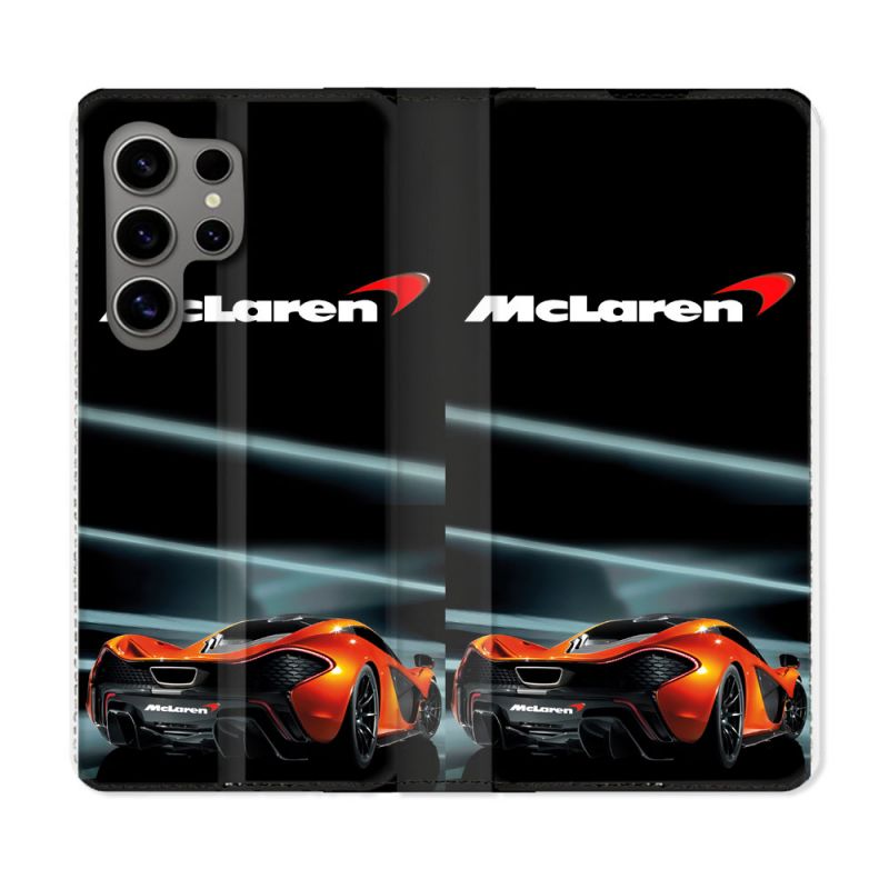 Housse Cuir Portefeuille Pour Samsung Galaxy S24 Ultra Mc Laren