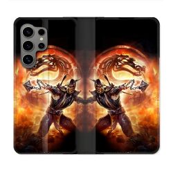 Housse Cuir Portefeuille Pour Samsung Galaxy S24 Ultra Mortal Combat