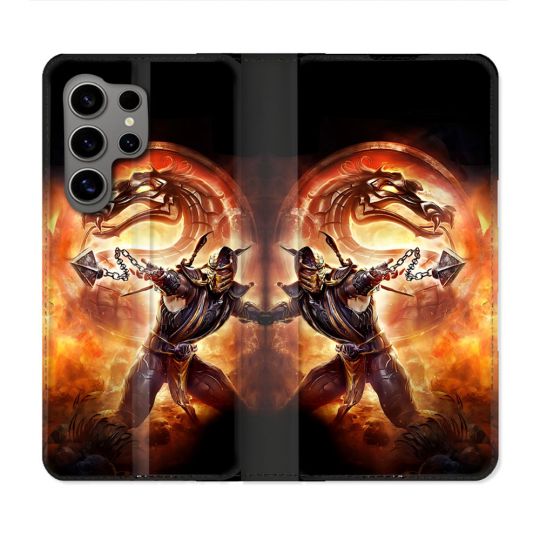Housse Cuir Portefeuille Pour Samsung Galaxy S24 Ultra Mortal Combat