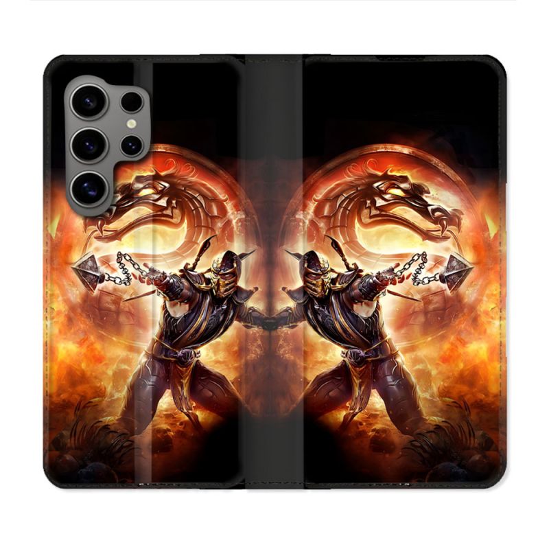 Housse Cuir Portefeuille Pour Samsung Galaxy S24 Ultra Mortal Combat