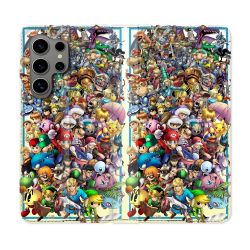 Housse Cuir Portefeuille Pour Samsung Galaxy S24 Ultra Nintendo