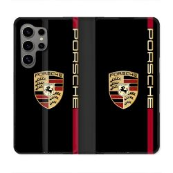 Housse Cuir Portefeuille Pour Samsung Galaxy S24 Ultra Porsche Line