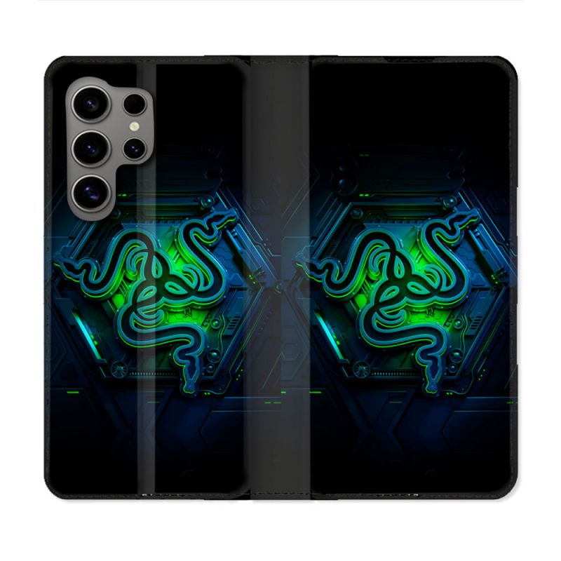 Housse Cuir Portefeuille Pour Samsung Galaxy S24 Ultra Razer