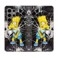 Housse Cuir Portefeuille Pour Samsung Galaxy S24 Ultra Simpson Bart