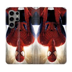 Housse Cuir Portefeuille Pour Samsung Galaxy S24 Ultra Spiderman Invers
