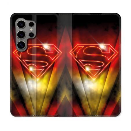 Housse Cuir Portefeuille Pour Samsung Galaxy S24 Ultra Superman Logo