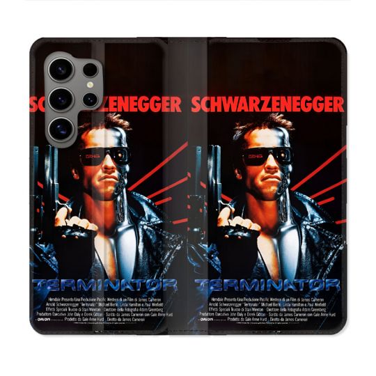 Housse Cuir Portefeuille Pour Samsung Galaxy S24 Ultra Terminator