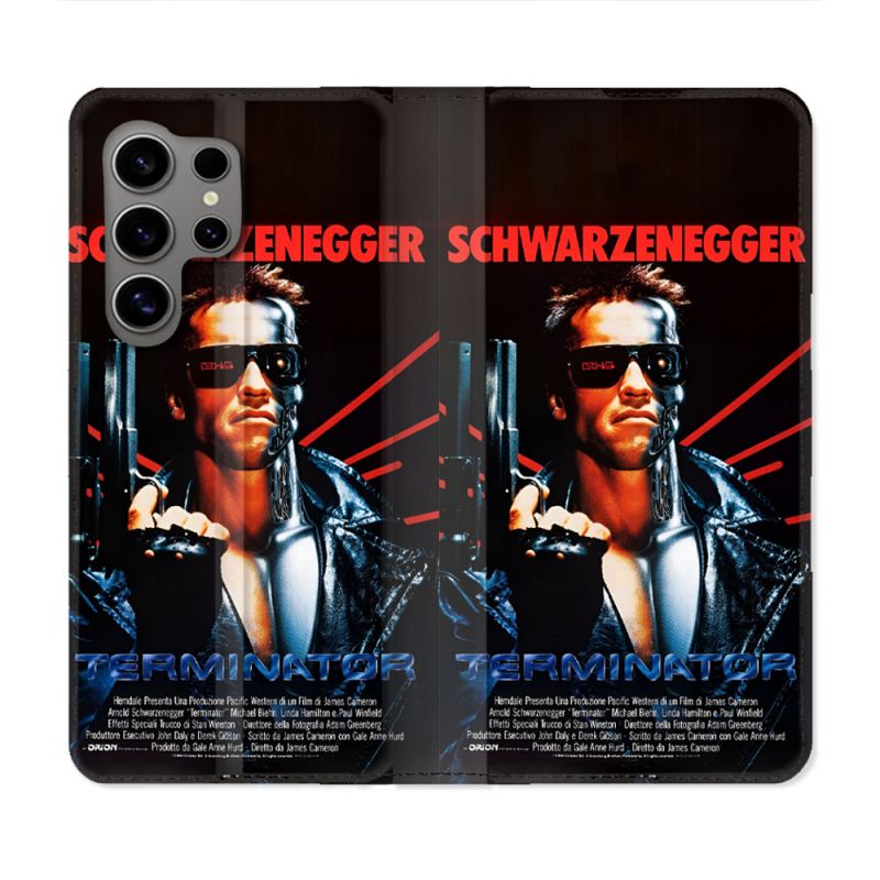 Housse Cuir Portefeuille Pour Samsung Galaxy S24 Ultra Terminator