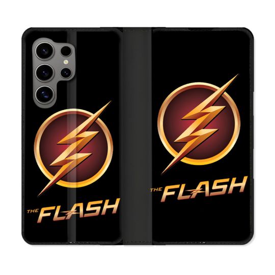 Housse Cuir Portefeuille Pour Samsung Galaxy S24 Ultra The Flash Logo