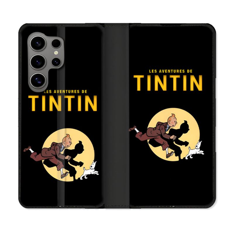 Housse Cuir Portefeuille Pour Samsung Galaxy S24 Ultra Tintin Classique