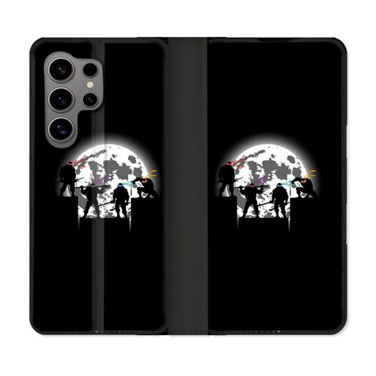 Housse Cuir Portefeuille Pour Samsung Galaxy S24 Ultra Tortue Ninja Ombre