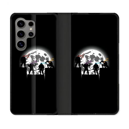 Housse Cuir Portefeuille Pour Samsung Galaxy S24 Ultra Tortue Ninja Ombre