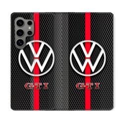 Housse Cuir Portefeuille Pour Samsung Galaxy S24 Ultra Volkwagen Line