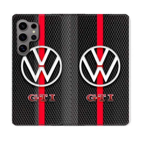 Housse Cuir Portefeuille Pour Samsung Galaxy S24 Ultra Volkwagen Line