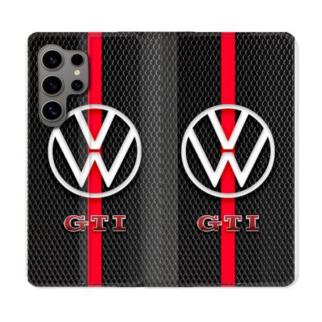 Housse Cuir Portefeuille Pour Samsung Galaxy S24 Ultra Volkwagen Line