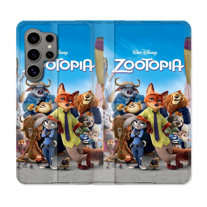 Housse Cuir Portefeuille Pour Samsung Galaxy S24 Ultra Zootopia