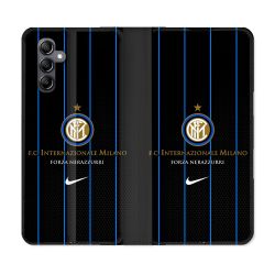 Housse Cuir Portefeuille Pour Samsung Galaxy S24 Foot Inter Milan