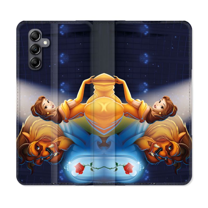Housse Cuir Portefeuille Pour Samsung Galaxy S24 La Belle et La Bête