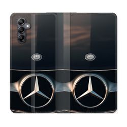 Housse Cuir Portefeuille Pour Samsung Galaxy S24 Mercedes Calendre