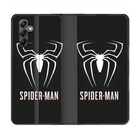 Housse Cuir Portefeuille Pour Samsung Galaxy S24 Spiderman Logo