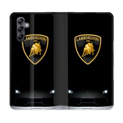 Housse Cuir Portefeuille Pour Samsung Galaxy S24 Plus Lamborghini Noir