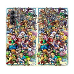 Housse Cuir Portefeuille Pour Samsung Galaxy S24 Plus Nintendo