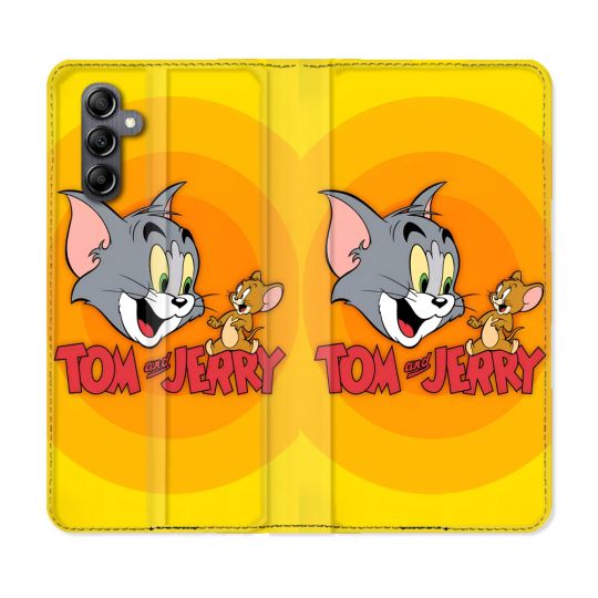 Housse Cuir Portefeuille Pour Samsung Galaxy S24 Plus Tom Jerry