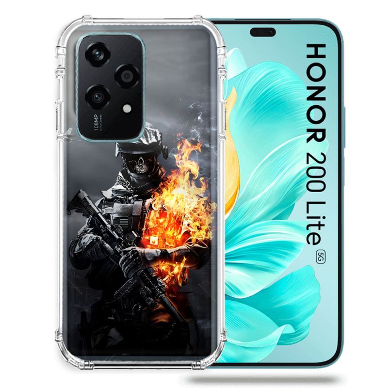 Coque Renforcée Pour Honor 200 Lite 5G Call Of Duty Squelette