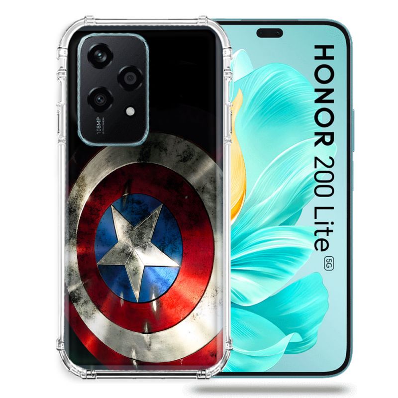 Coque Renforcée Pour Honor 200 Lite 5G Captain America Bouclier