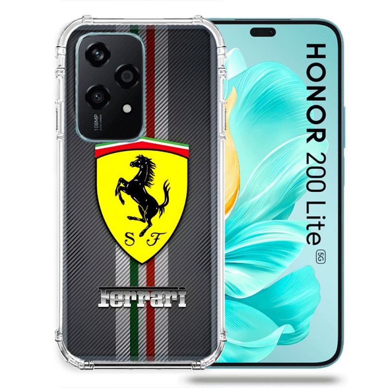 Coque Renforcée Pour Honor 200 Lite 5G Ferrari Carbone