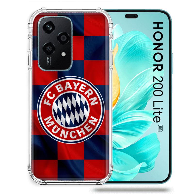 Coque Renforcée Pour Honor 200 Lite 5G Foot Bayern Munich Carreaux