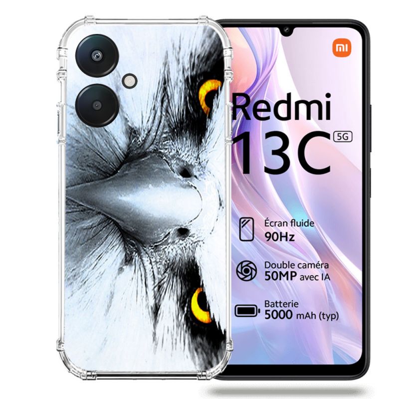 Coque Renforcée Pour Xiaomi Redmi 13C 5G Animal Aigle Royal Blanc
