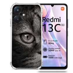 Coque Renforcée Pour Xiaomi Redmi 13C 5G Animal Chat Gris
