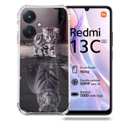 Coque Renforcée Pour Xiaomi Redmi 13C 5G Animal Chat Reflet