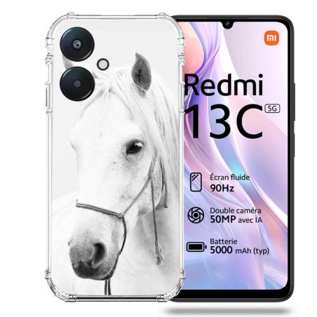 Coque Renforcée Pour Xiaomi Redmi 13C 5G Animal Cheval Cristal