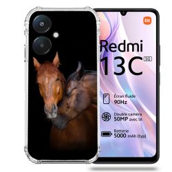 Coque Renforcée Pour Xiaomi Redmi 13C 5G Animal Cheval Marron