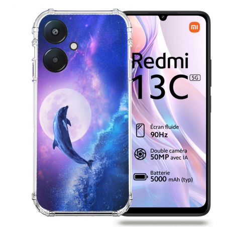 Coque Renforcée Pour Xiaomi Redmi 13C 5G Animal Dauphin Vague