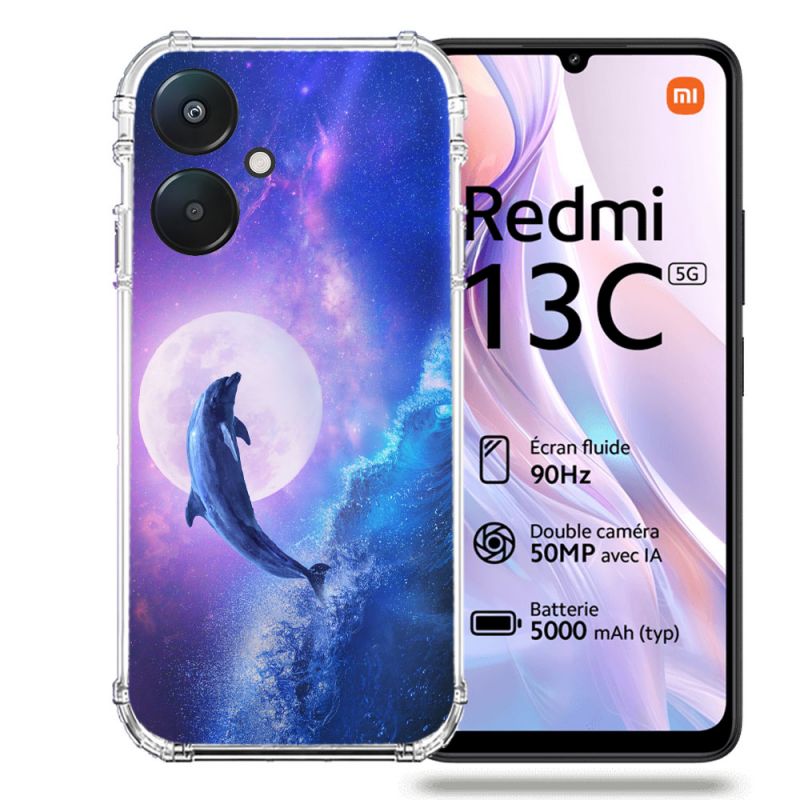 Coque Renforcée Pour Xiaomi Redmi 13C 5G Animal Dauphin Vague