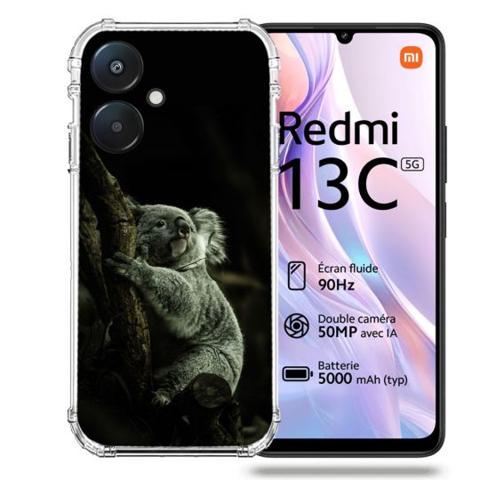 Coque Renforcée Pour Xiaomi Redmi 13C 5G Animal Koala Noir