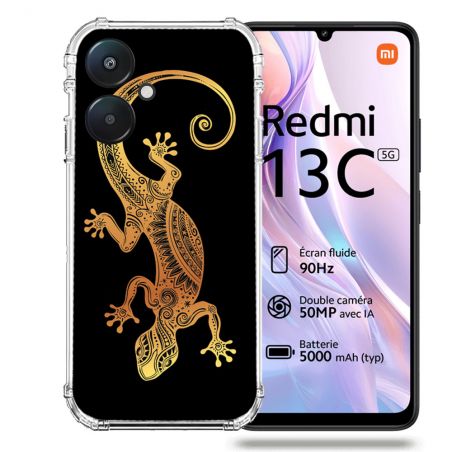 Coque Renforcée Pour Xiaomi Redmi 13C 5G Animal Lezard Noir