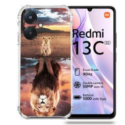 Coque Renforcée Pour Xiaomi Redmi 13C 5G Animal Lion Reflet
