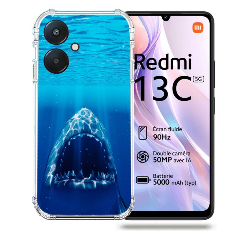 Coque Renforcée Pour Xiaomi Redmi 13C 5G Animal Requin Dent