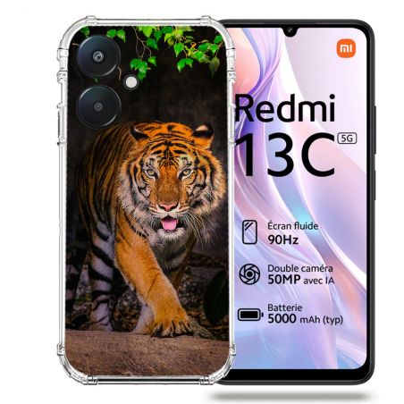 Coque Renforcée Pour Xiaomi Redmi 13C 5G Animal Tigre Jungle