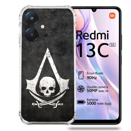 Coque Renforcée Pour Xiaomi Redmi 13C 5G Assassin Creed Tete Mort